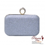 Designer Inspired Evening bag with Glitter Fabric and Gold Chain Strap